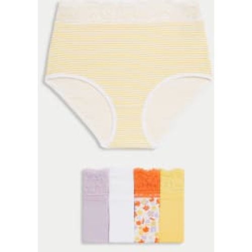 Womens 5pk Cotton Rich Printed Full Briefs - - M&S Collection - Modalova