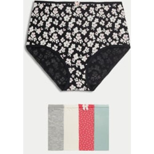 Womens 5pk Cotton Lycra™ Printed Full Briefs - - M&S Collection - Modalova