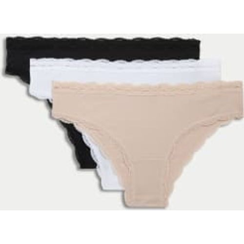 Womens 3pk Cotton Rich Brazilian Knickers - - M&S Collection - Modalova