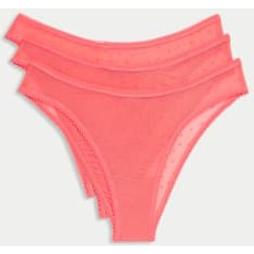 Womens 3pk Mini Heart Flock Knickers - - M&S Collection - Modalova