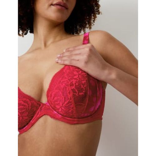 Womens Peony Silk & Lace Wired Plunge Bra (F-H) - - Rosie - Modalova