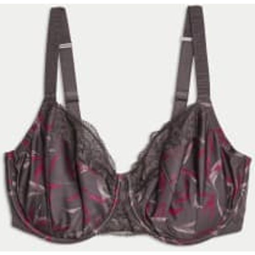 Womens Mimosa Silk & Lace Wired Balcony Bra F-H - - Rosie - Modalova