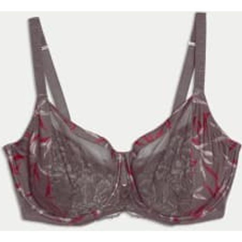 Womens Mimosa Silk & Lace Wired Minimiser Bra (C-G) - - Rosie - Modalova