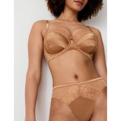 Womens Silk & Lace Wired Balcony Bra F-H - - Rosie - Modalova