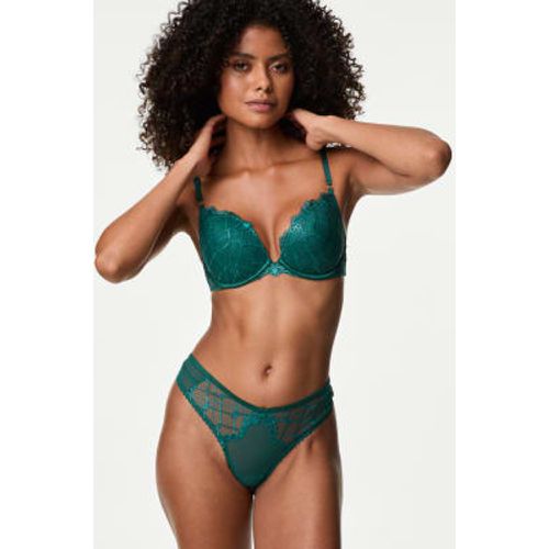 Womens Anelli Embroidered Wired Plunge Push Up Bra (A-E) - - Boutique - Modalova