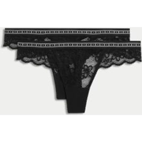 Womens 2pk Cleo Lace Thongs - - B by Boutique - Modalova