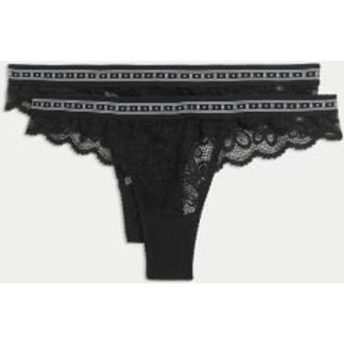 Womens 2pk Cleo Lace Thongs - - B by Boutique - Modalova