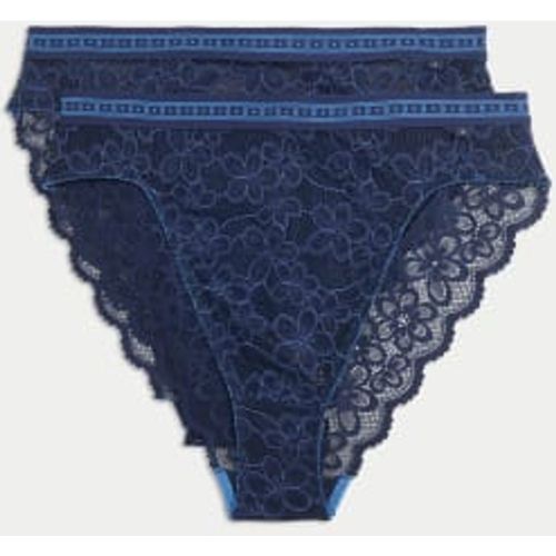 Womens 2pk Cleo Lace High Waisted High Leg Knickers - - B by Boutique - Modalova