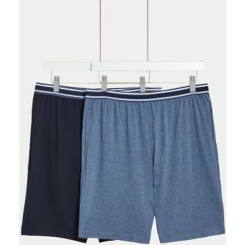 Mens 2pk Pure Cotton Pyjama Shorts - - M&S Collection - Modalova