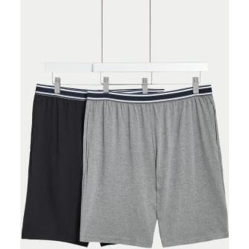 Mens 2pk Pure Cotton Pyjama Shorts - - M&S Collection - Modalova