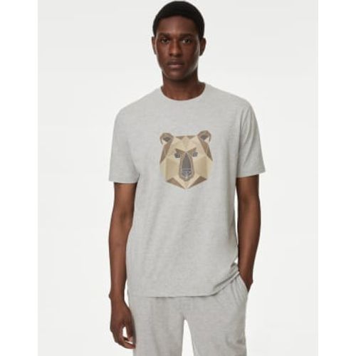 Mens Pure Cotton Bear Graphic T-shirt - - M&S Collection - Modalova