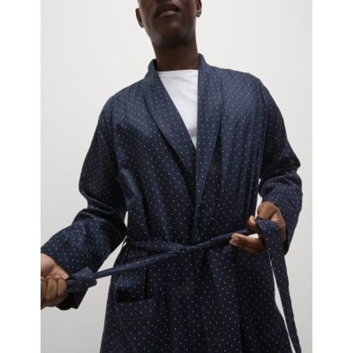 Mens Pure Cotton Polka Dot Dressing Gown - - M&S Collection - Modalova