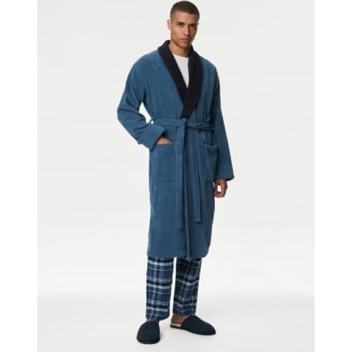 Mens Longer Length Pure Cotton Dressing Gown - - M&S Collection - Modalova