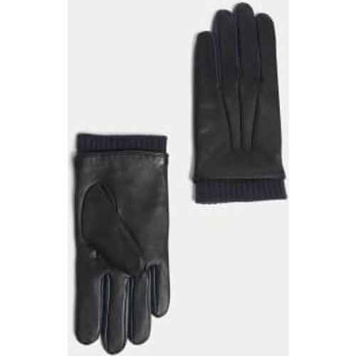 Mens Leather Colour Block Gloves - - M&S Collection - Modalova