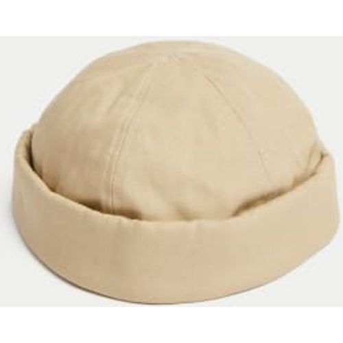 Mens Pure Cotton Herringbone Docker Hat - - M&S x Ian Wright - Modalova