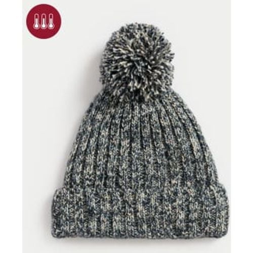 Mens Cotton Rich Twist Knit Fleece Lined Beanie - - M&S Collection - Modalova