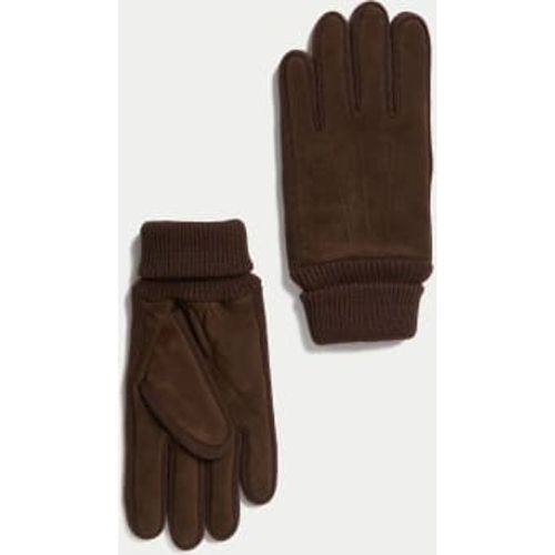 Mens Nubuck Leather Gloves - - M&S Collection - Modalova