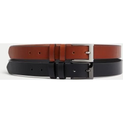 Mens 2 Pack Leather Smart Belts - /, / - M&S Collection - Modalova