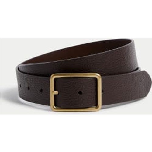 Mens Leather Textured Casual Belt - - M&S Collection - Modalova