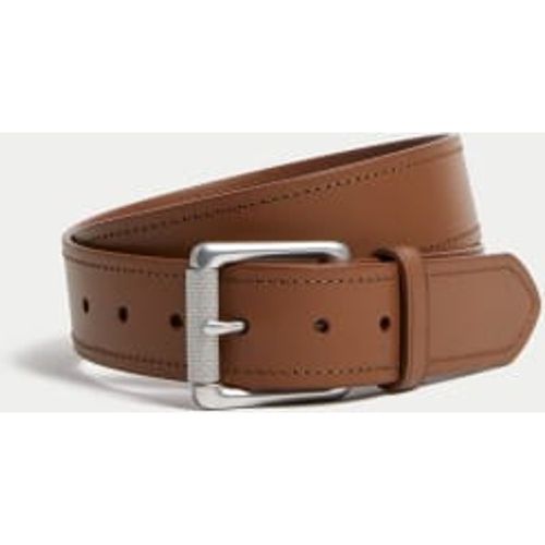 Mens Leather Stitch Detail Belt - - M&S Collection - Modalova