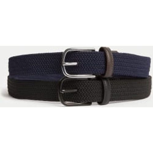 Mens 2pk Stretch Woven Active Waist Belts - - M&S Collection - Modalova