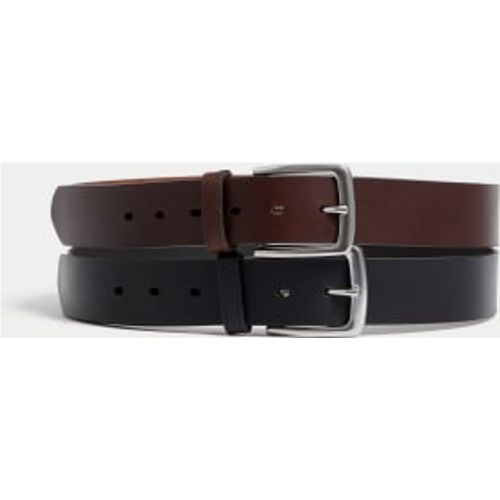 Mens 2 Pack Leather Belts - /, / - M&S Collection - Modalova