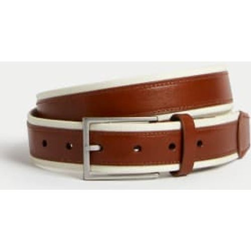 Mens Canvas Leather Belt - - M&S Collection - Modalova