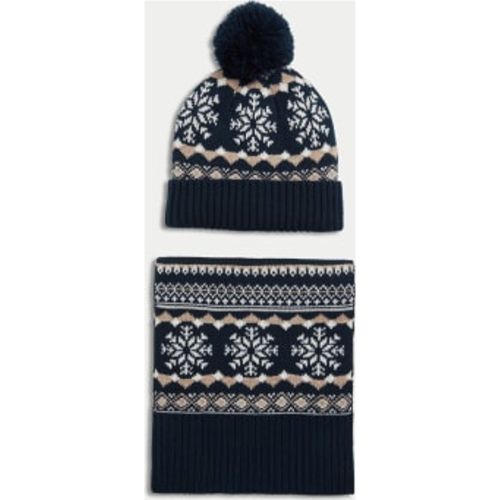 Mens Fair Isle Hat and Scarf Set - - M&S Collection - Modalova