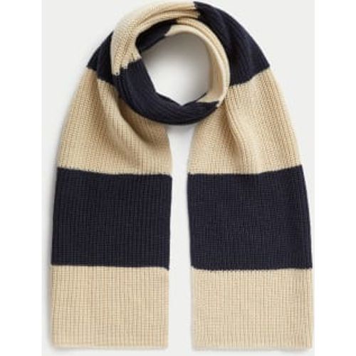 Mens Colour Block Knitted Scarf - - M&S Collection - Modalova