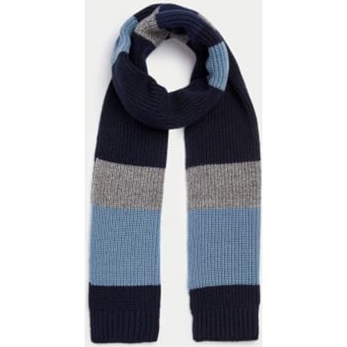 Mens Striped Knitted Scarf - - M&S Collection - Modalova