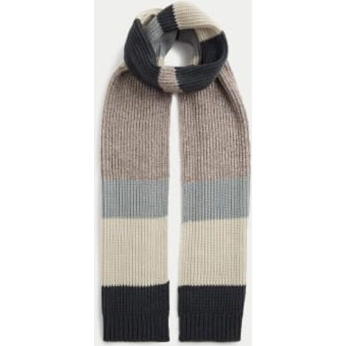 Mens Striped Knitted Scarf - - M&S Collection - Modalova