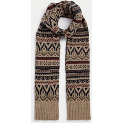 Mens Fair Isle Knitted Scarf - - M&S Collection - Modalova