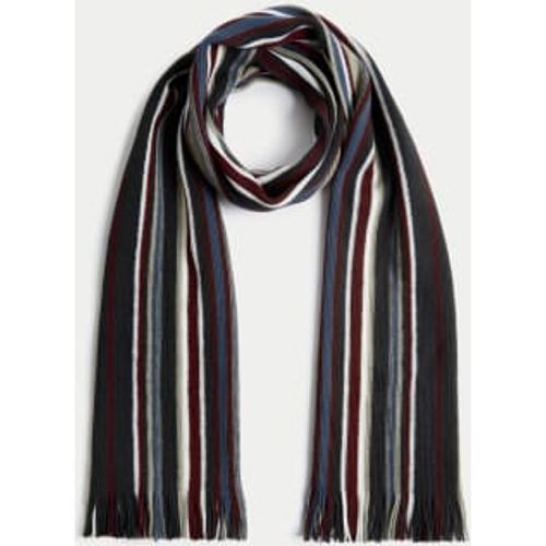 Mens Striped Knitted Scarf - - M&S Collection - Modalova