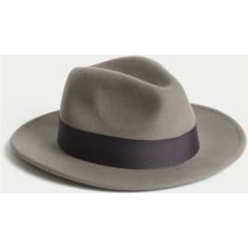 Mens Pure Wool Fedora Hat - - M&S x Ian Wright - Modalova