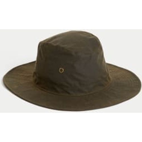 Mens Waxed Cotton Fedora Hat with Stormwear - - M&S Collection - Modalova