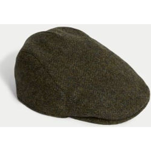 Mens Pure Wool Herringbone Flat Cap with Stormwear™ - - M&S Collection - Modalova