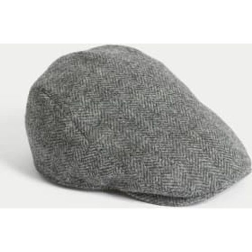 Mens Pure Wool Herringbone Flat Cap with Stormwear™ - - M&S Collection - Modalova