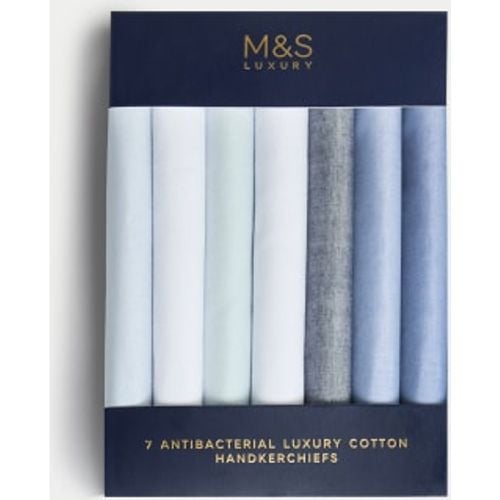 Mens 7pk Antibacterial Pure Cotton Handkerchiefs - - M&S Collection - Modalova