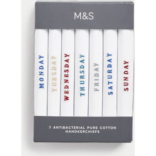 Mens 7pk Antibacterial Pure Cotton Handkerchiefs - - M&S Collection - Modalova