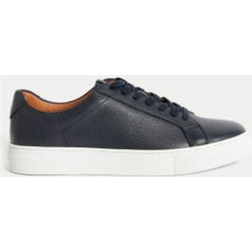 Mens Leather Lace Up Trainers with Freshfeet™ - - Autograph - Modalova