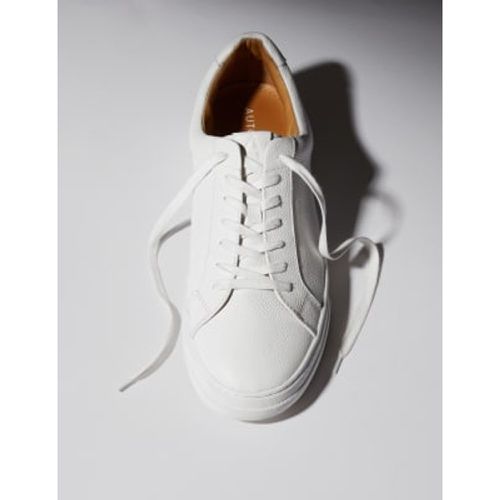 Mens Leather Lace Up Trainers with Freshfeet™ - - Autograph - Modalova