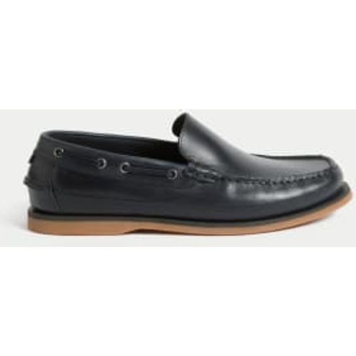 Mens Leather Slip-On Boat Shoes - - M&S Collection - Modalova