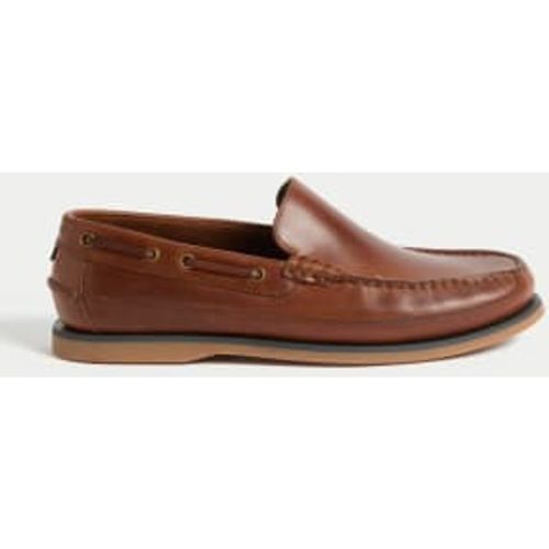 Mens Leather Slip-On Boat Shoes - - M&S Collection - Modalova