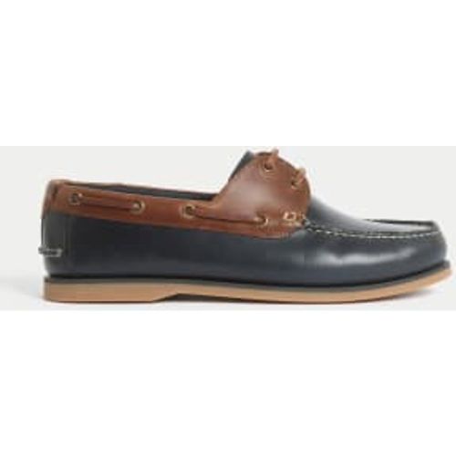 Mens Wide Fit Leather Boat Shoes - - M&S Collection - Modalova