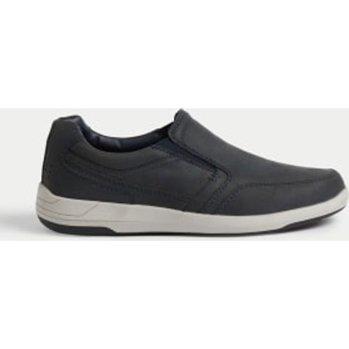 Mens Wide Fit Leather Slip-On Shoes - - M&S Collection - Modalova