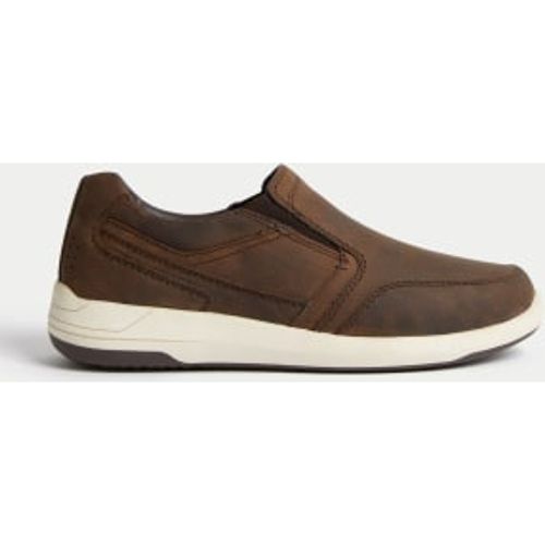 Mens Wide Fit Leather Slip-On Shoes - - M&S Collection - Modalova