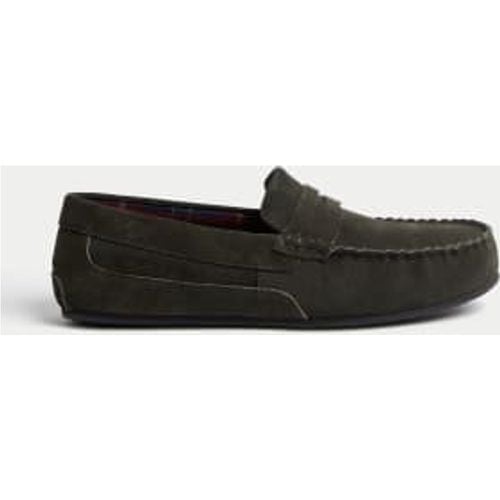 Mens Suede Slippers with Freshfeet™ - - M&S Collection - Modalova