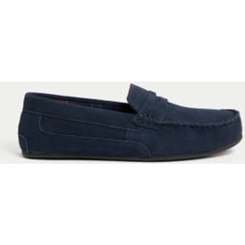 Mens Suede Slippers with Freshfeet™ - - M&S Collection - Modalova