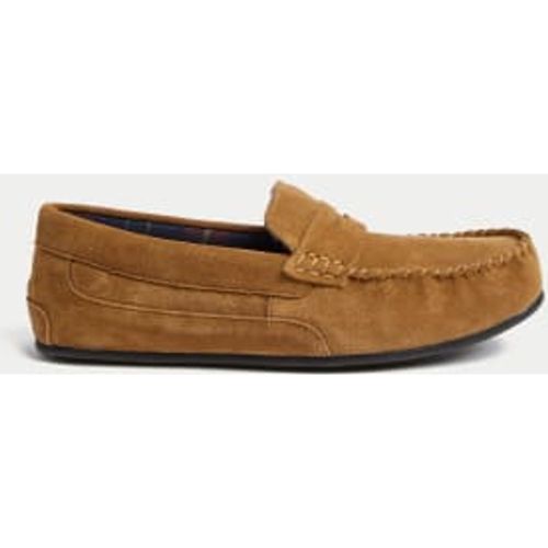 Mens Suede Slippers with Freshfeet™ - - M&S Collection - Modalova