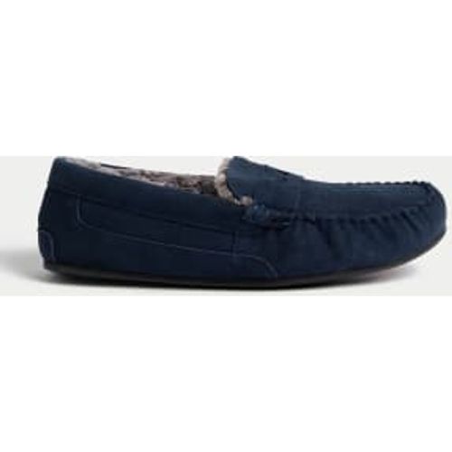 Mens Suede Slippers with Freshfeet™ - - M&S Collection - Modalova